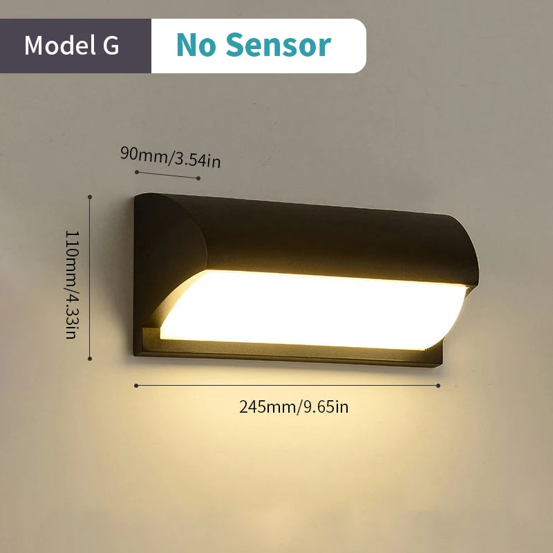 Led Outdoor Wall Light Waterproof IP66 Motion Sensor Led Outdoor Lighting Porch Lights Balcony Garden Lights Outdoor Wall Lamp