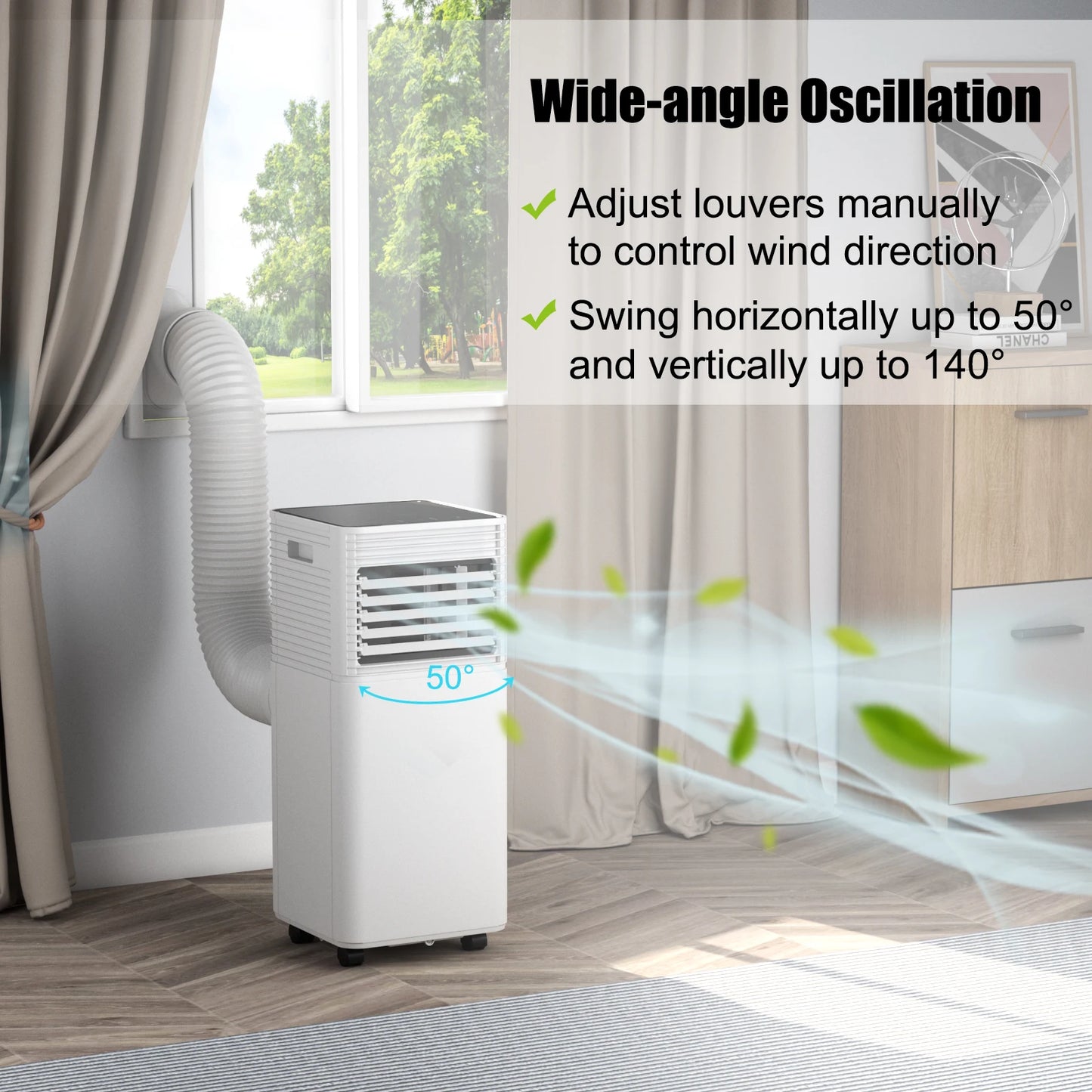 8000 BTU Portable Air Conditioner 3-in-1 Air Cooler w/Dehumidifier & Fan Mode
