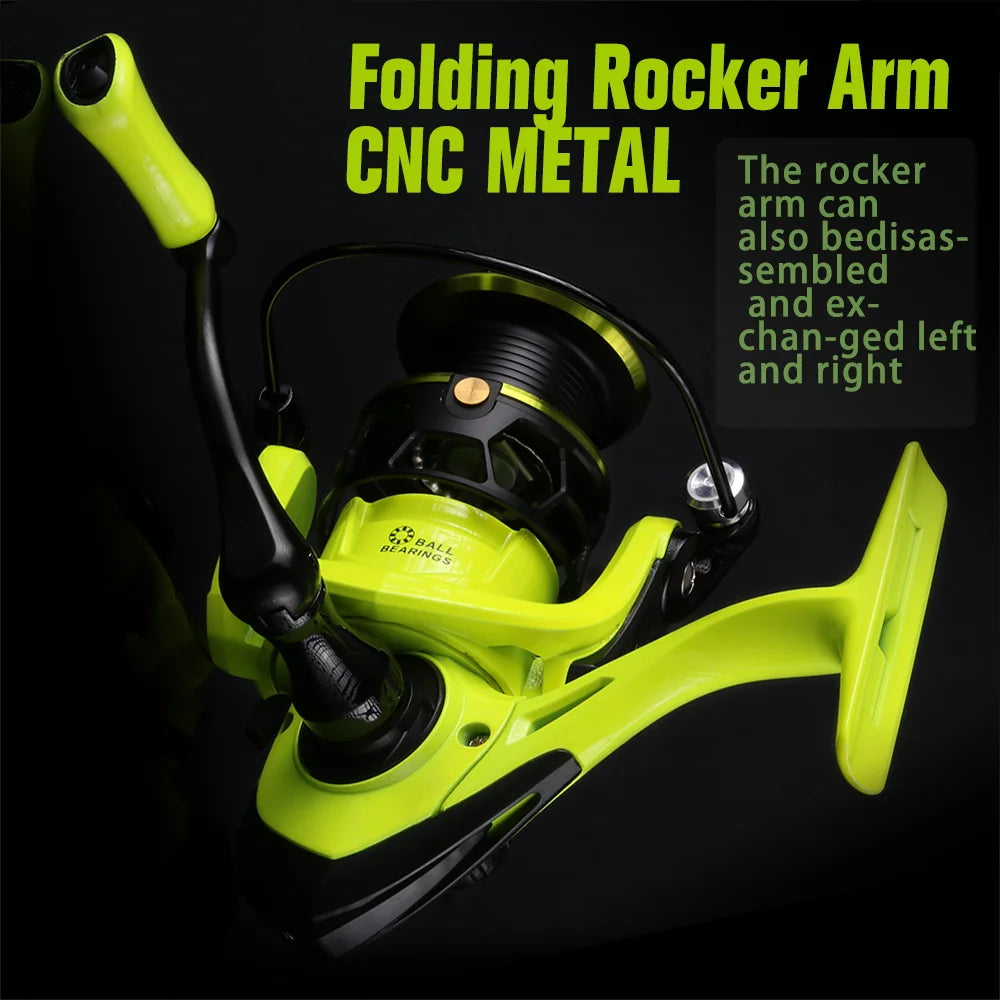 Spinning Fishing Reel 1000/2000/3000 Metal Wire Throwing Ring Tackle Metal Line Cup Carp Wheel Pesca 5.2:1 Durable Fishing Tools