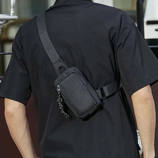 Casual single-shoulder crossbody mini chest bag for men and women, perfect for carrying a phone while running, jogging, or worki