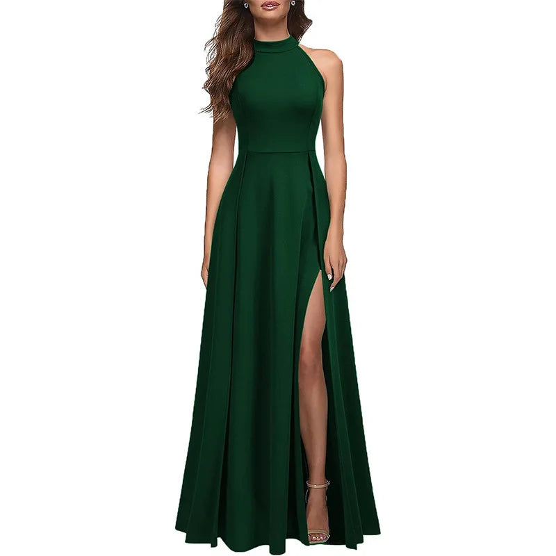 2025 Fashionable Sexy Deep Prom Dresses Women's Long Dresses Sexy Criss-cross Satin Party Prom Dress Formal Dresses for Women
