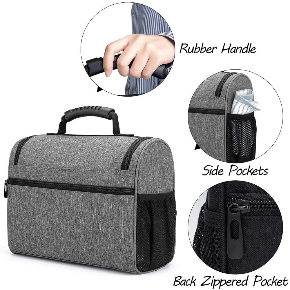 Bartender Kit Bag, Portable Travel Carrying Bag With Rubber Handle For Bar Tools Set, For Home Indoor Outdoor Patio Party, Gray