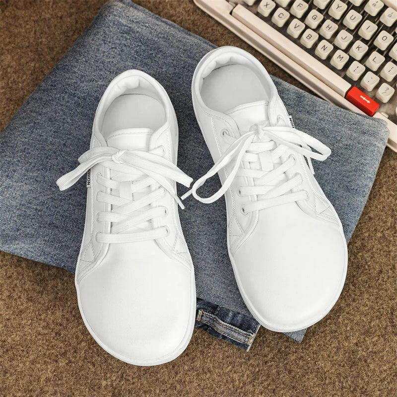 New Minimalist Shoes for Men Wide Toe Barefoot Zero Drop Shoes Casual Artificial Leather Lightweight Walking Sneakers