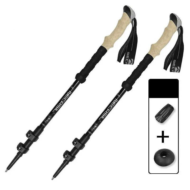 2025 New 2PCS Trekking Poles Walking Sticks Alpenstock Telescopic Ultralight Premium Adjustable with Quick Lock Hiking Cane
