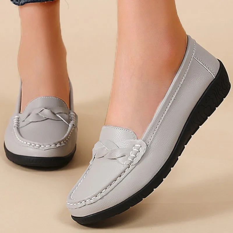 Women's Flat Shoes Fashion High Quality Loafers For Women Comfortable Moccasins Genuine Leather Loafer Shoes For Ladies Footwear