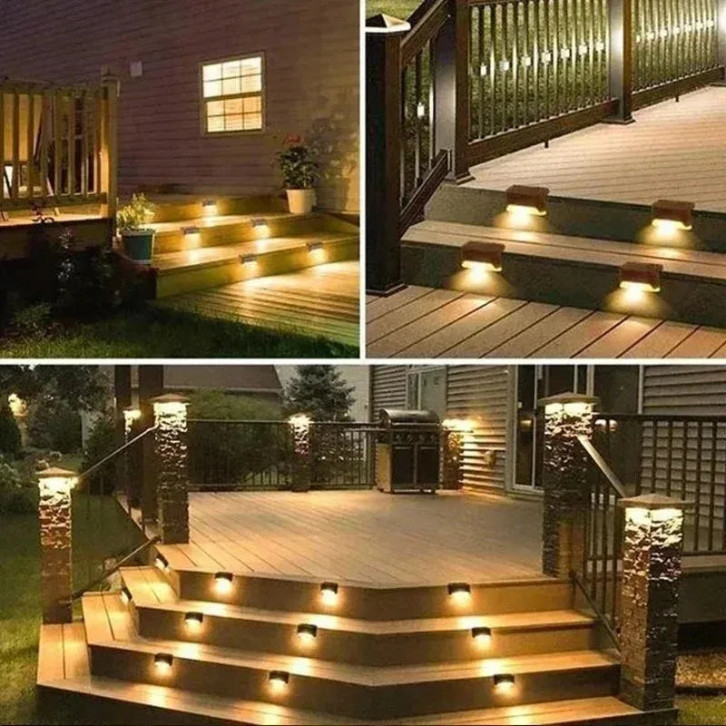 4/8/16/32pcs Solar LED Lights Outdoor Garden Light Deck Lamp Solar Stairs Light Waterproof Solar Step Lamp Patio Garden Decor