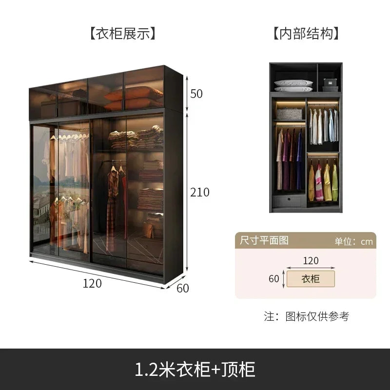 Mirror Cabinets Wardrobe Storage Cupboard Display Desk Clothes Closet Filing Shelves Simple Makeup Cube Ropero Salon Furniture
