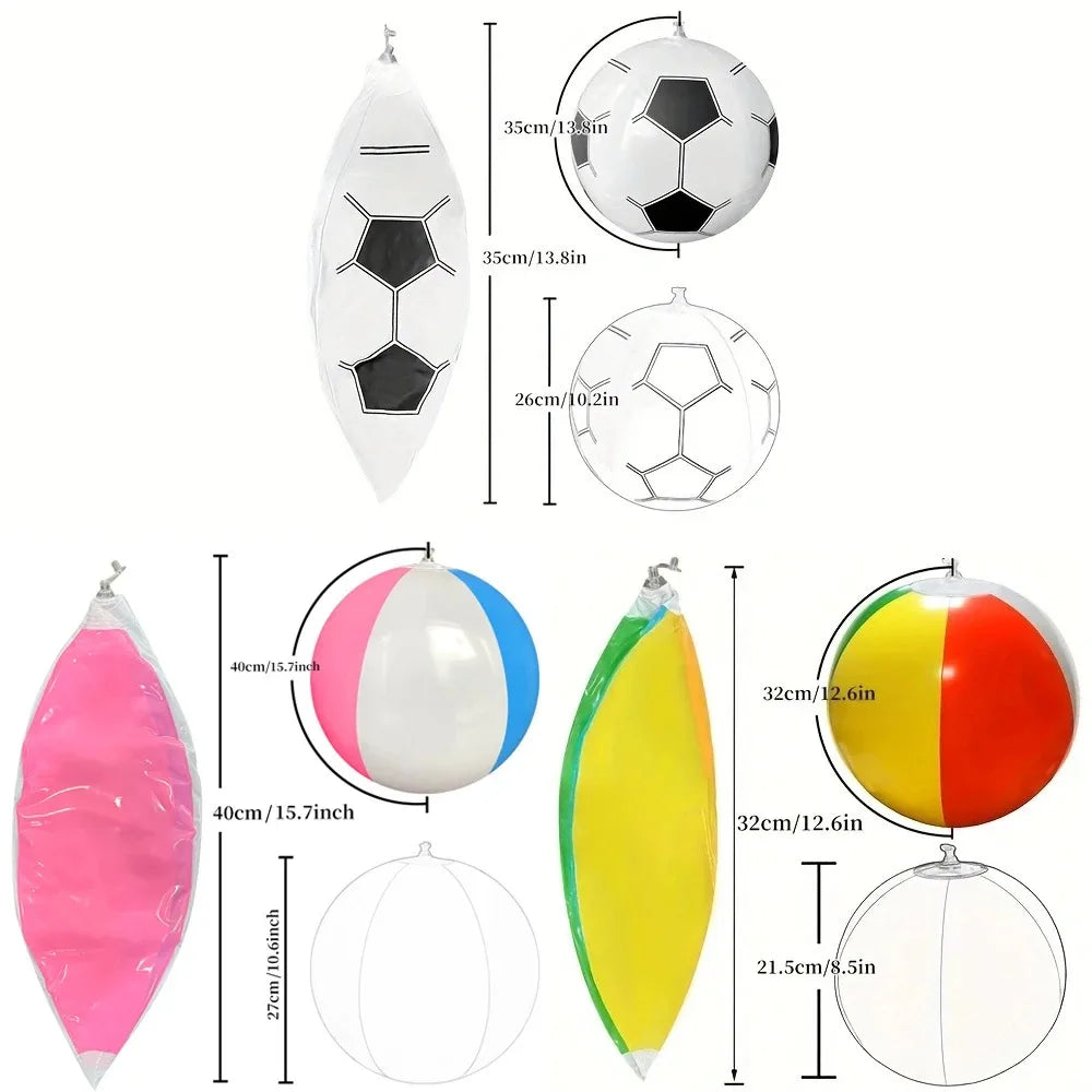 1pc Inflatable Beach Ball 12"/16" Swimming Pool Beach Party Decoration Ball for Kids Adults Summer Water Games Rainbow Beachball