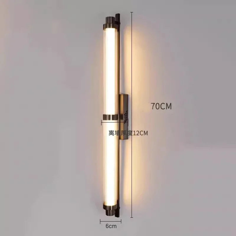 Long Glass Wall Lamp Indoor Decorative Modern LED for Bedroom Bedside Living Study Room Corridor Home Lights Lighting