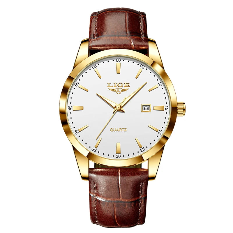 LIGE Women Watch Fashion Leather Military Sport Waterproof Watches For Women Top Brand Luxury Women's Bracelet Watch Reloj Mujer