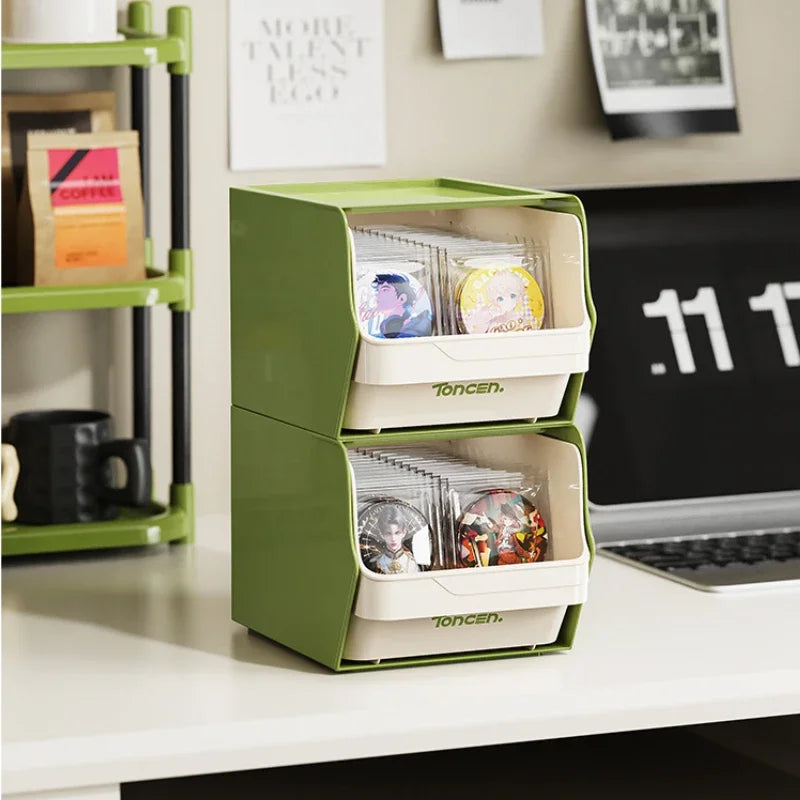 Household storage box storage snack rack can be stacked office pantry multi-functional coffee tea bag storage rack