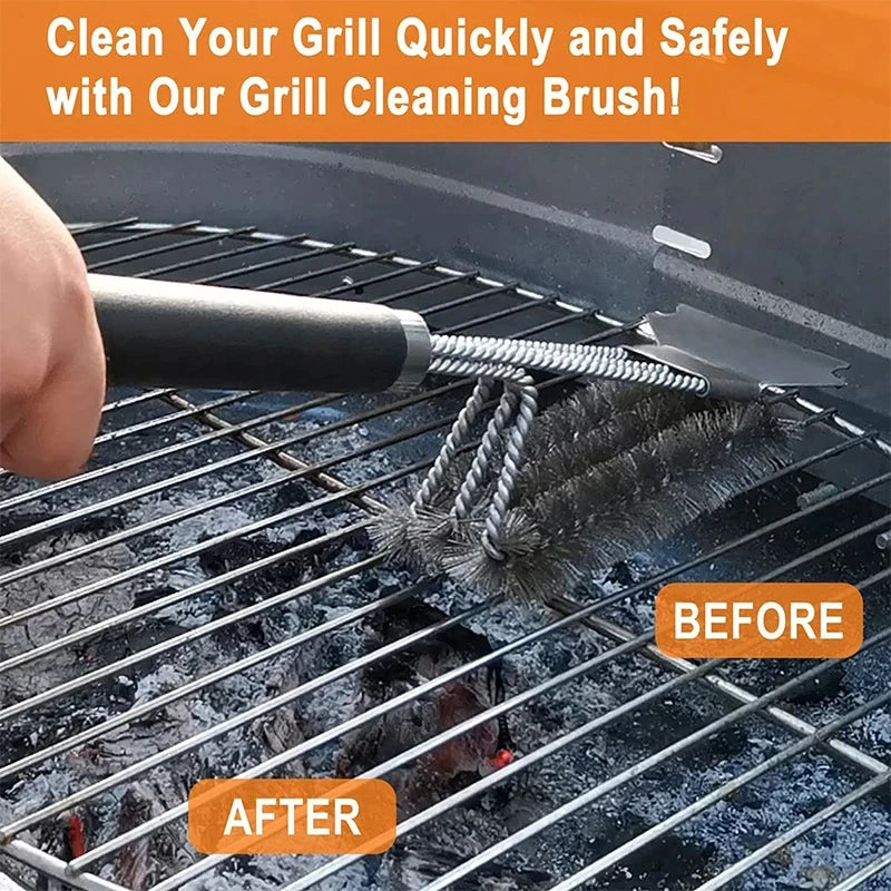 1/2PCS  Safe Grill Brush and Scraper with Deluxe Handle Grill Cleaner Brush Stainless Steel Bristle Grill Brush Accessories