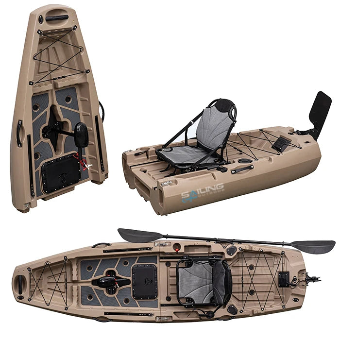 New Designed 10ft 1 Person Modular Fishing Kayak With Pedals Detachable Foldable Kayak Suit for Electric Motor
