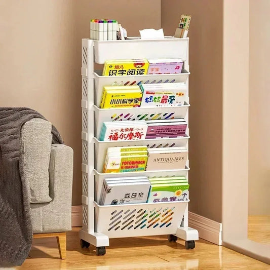 new model Storage Rack Bookshelf Table Simple Multi-Layer Bookshelf Convenient Children's Room Organizer Space-Saving Design