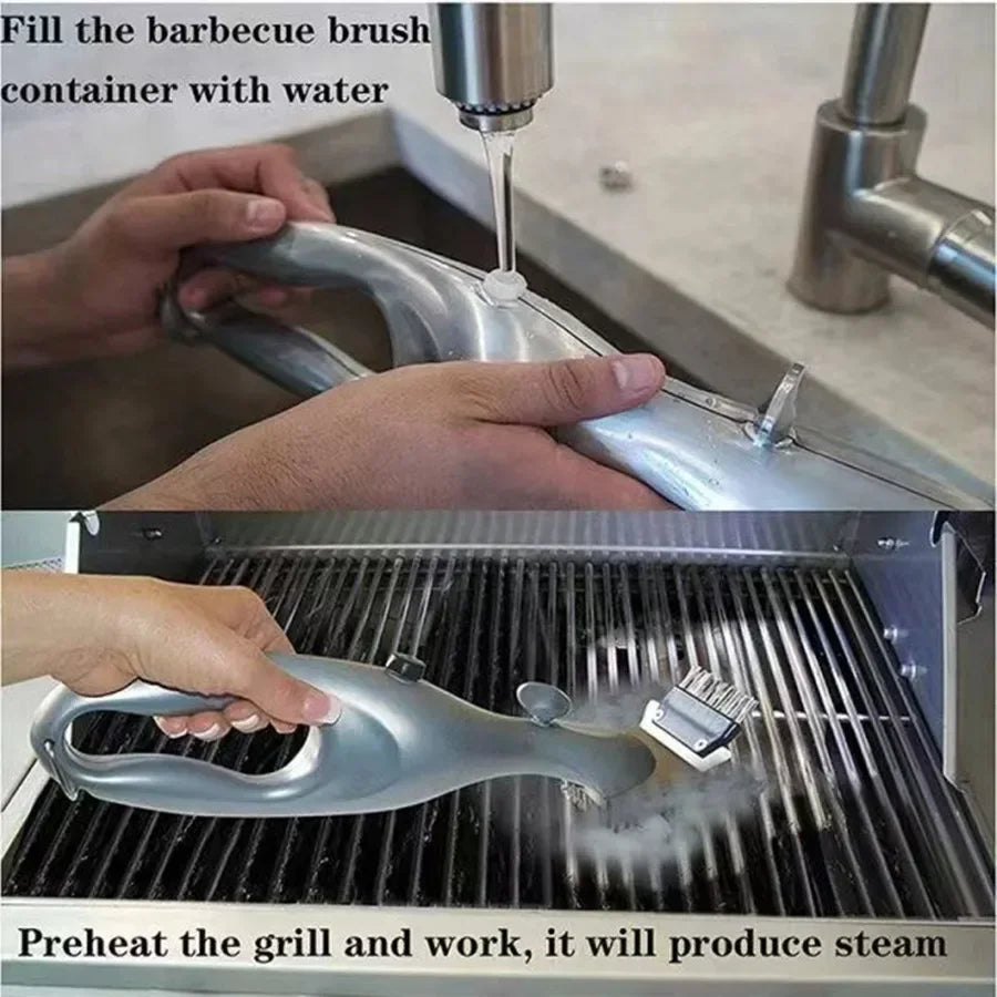 Barbecue Grill Outdoor Steam Cleaning Brushes BBQ Cleaner Suitable for Charcoal Scraper Gas Accessories Cooking Kitchen Tool