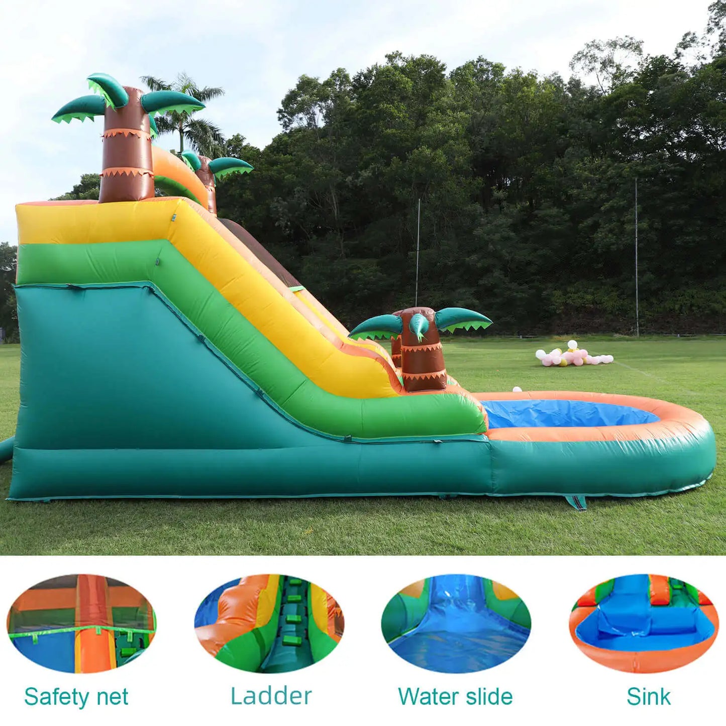 Inflatable pool Inflatable Summer Outdoor  Air Bounce Water amusement Play Equipment Inflatble Water Double Slide Bubble Ball
