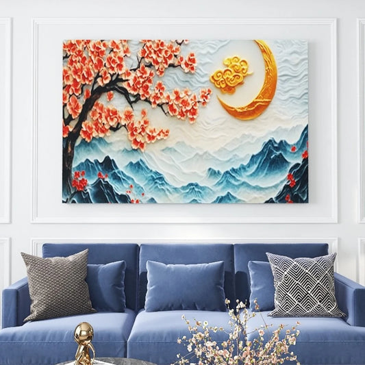 1.5-Inch Thick Pine Solid Wood Frame, Canvas Wall Art, Birthday Gift Art Wall Painting, Bedroom, Office, Living Room