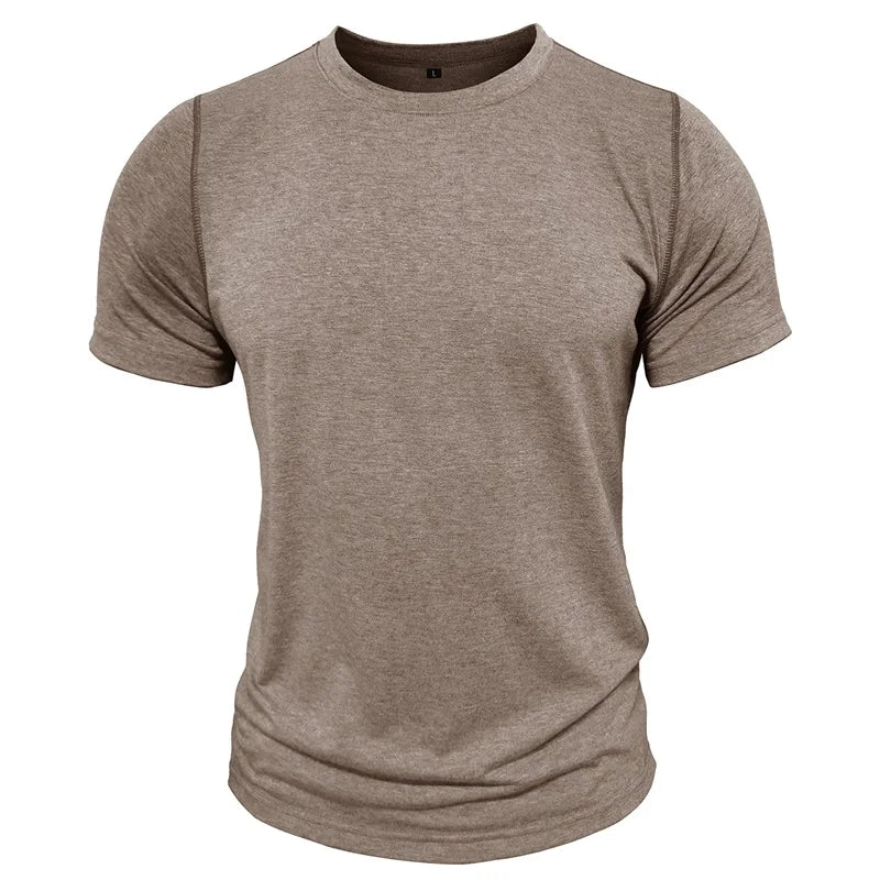 Men s Reversible Round Neck Short Sleeve T-Shirts with Stitching Detail - Casual  Fit Tops for Summer Fashion
