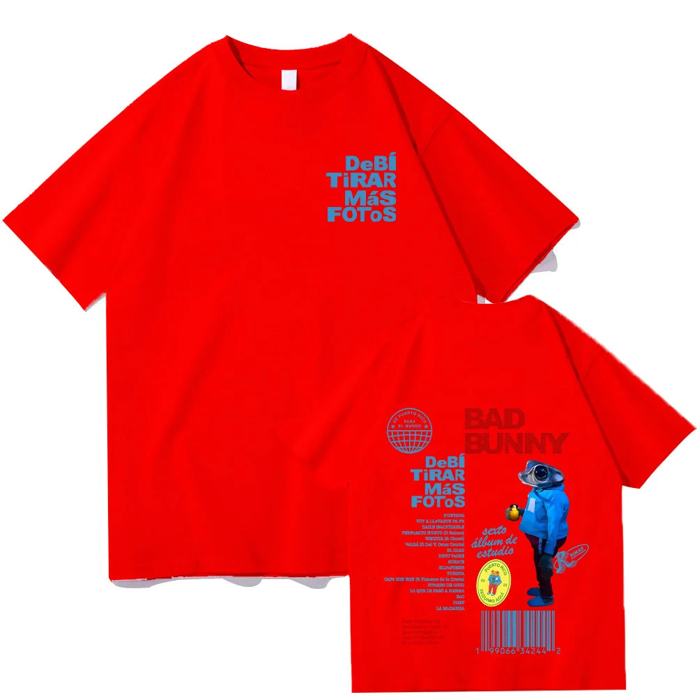 Bad Bunny Debi Tirar Más Fotos T-Shirts Harajuku Unisex Clothes Women Men Cotton High Quality Tshirts Casual Y2K Streetwear Tee