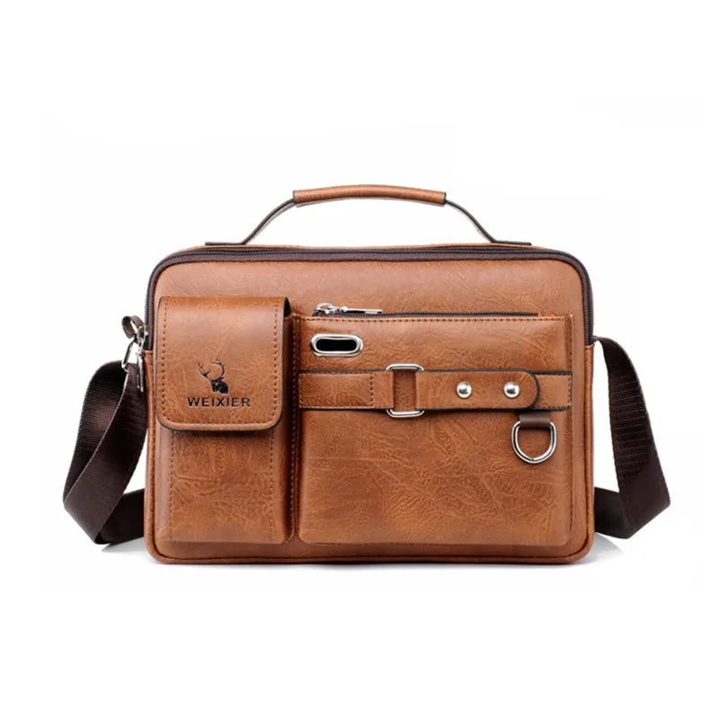 New Men Shoulder Bag for 10.4" Ipad PU Leather Business Handbags Men Messenger Bags Fashion Man Crossbody Bag