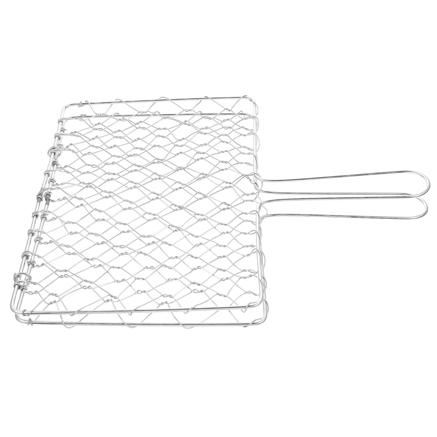 Iron Barbecue Rack BBQ Tongs Grill Basket Household Grilled Wrought Kitchen Net Heat Resistant Outdoor Camping Picnic Steak Fish