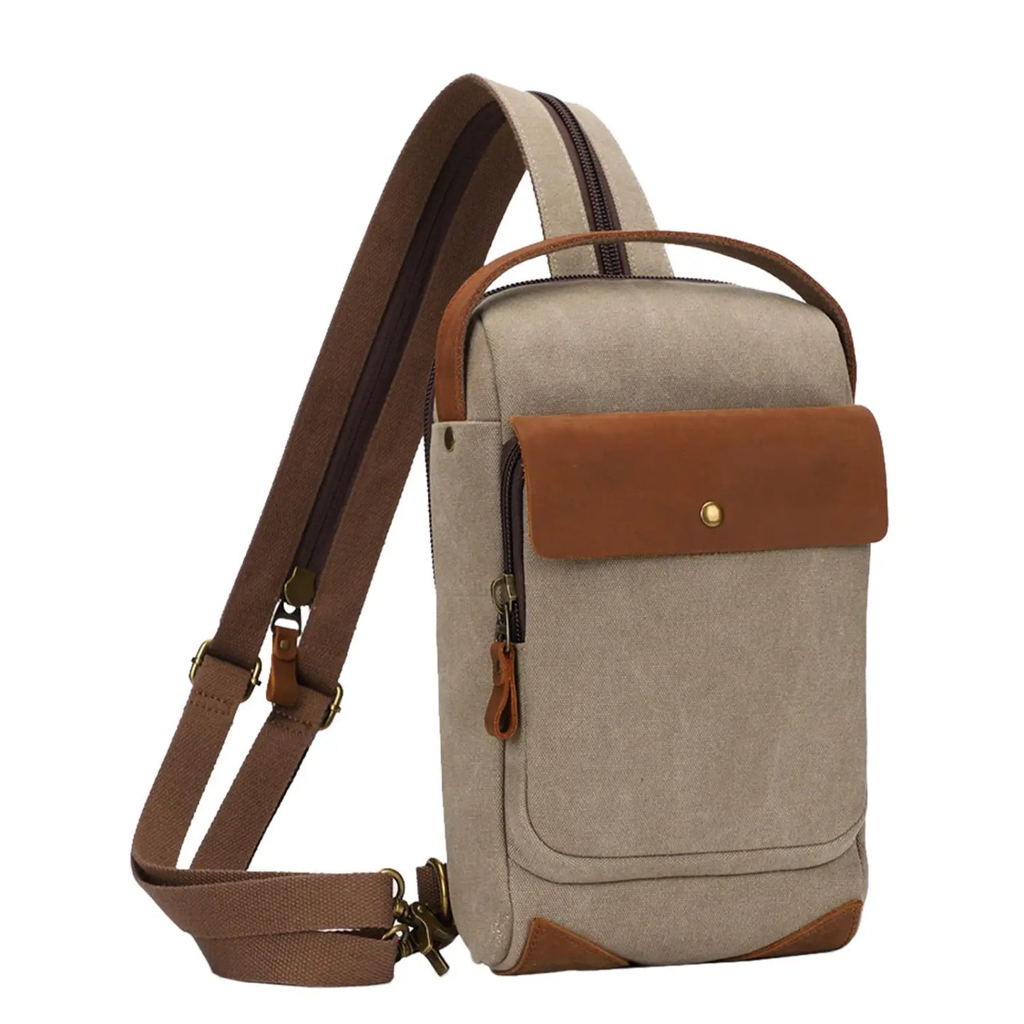 KL928 Canvas Sling Bag Crossbody Backpack Sling Backpack Shoulder Bag Casual Daypacks for Men Women