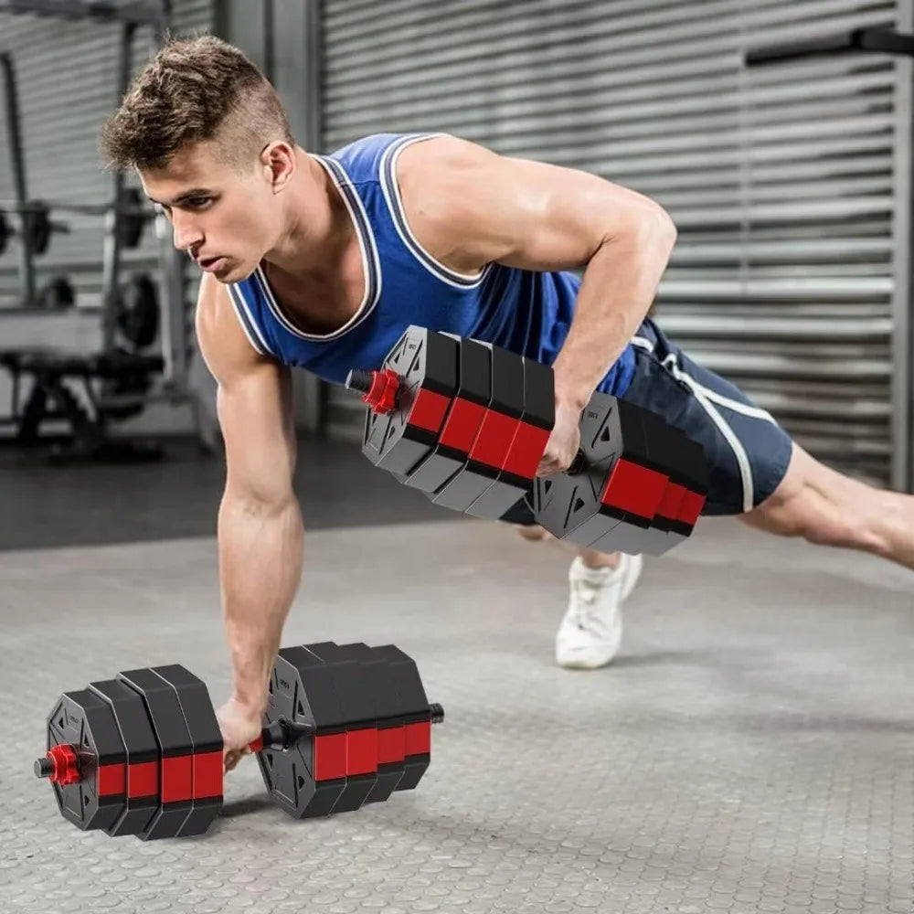 Adjustable Weight dumbbell Set, Non-rolling Adjustable dumbbell set, Free Weight dumbbell Set Hexagon, Home gym, 20 LBS