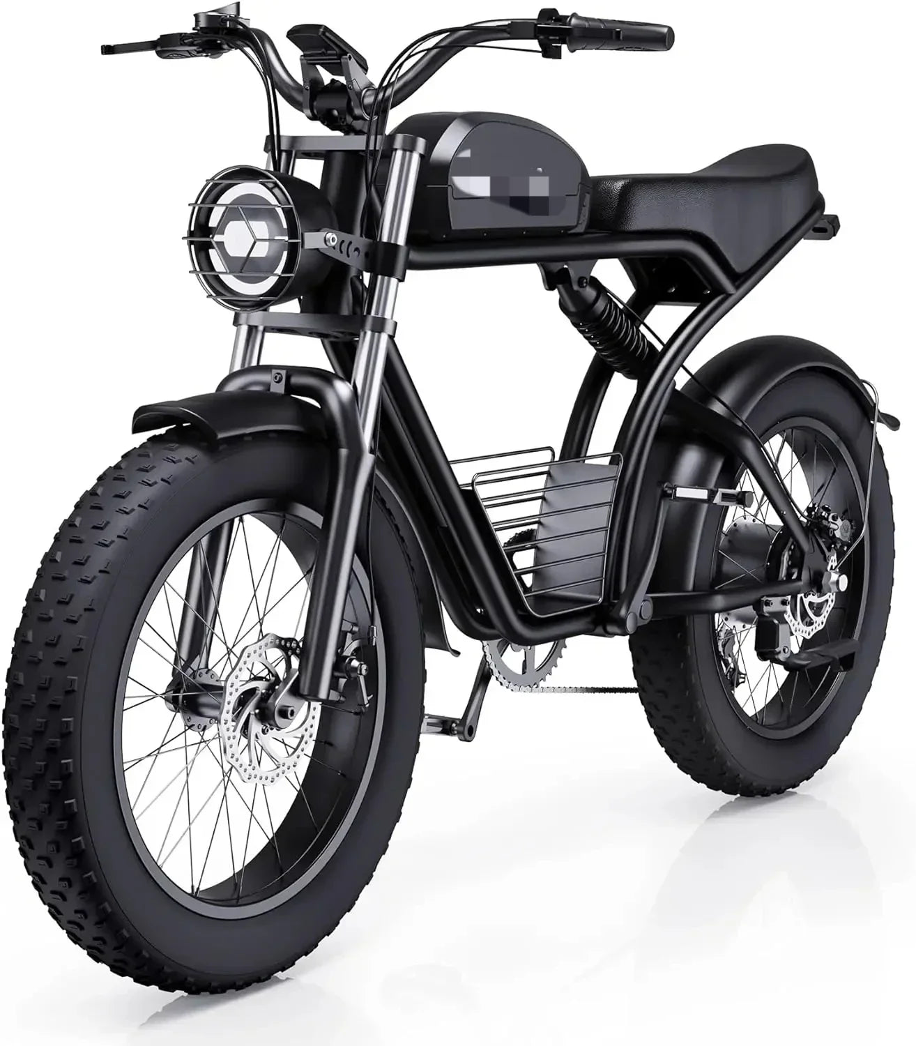 YY2Adults, 1500W 30MPH,48V 20/23AH,Max 75Miles Electric Motorcycle 20" Fat Tire Dirt Bike, Shamano 7-Speed E-