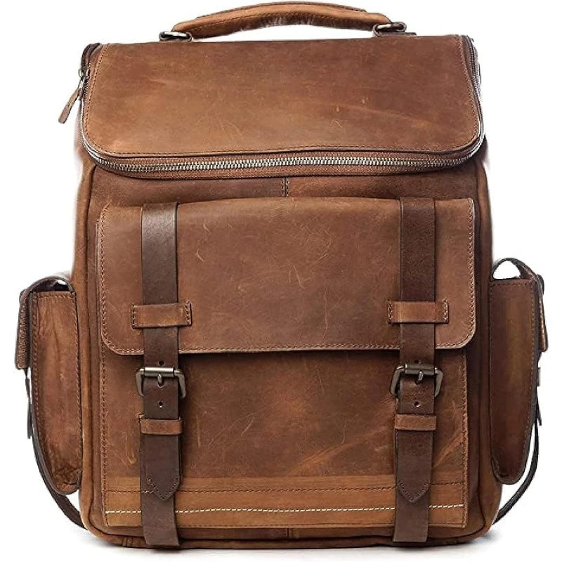 Leather Backpack for Men - 15.6 Inch Laptop Bag - Designer Bookbag - Handmade Business Casual Computer Shoulder Bags