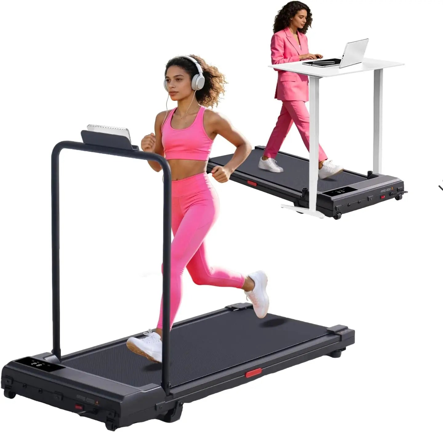 Small portable electric treadmill for household use, 3.5 horsepower silent with LED display screen, weighing 400 pounds