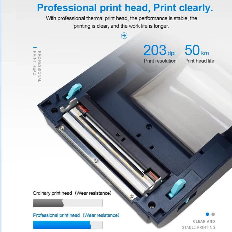 Multifunctional Thermal Printer with USB, LAN and Bluetooth Connectivity Compatible with CPCL/ESC/POS, and Featuring Low Latency