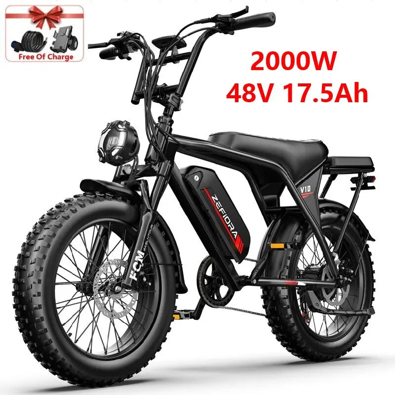 【Brand+】2000w Electric Bike,48v Aluminum Alloy 20inch Ebike, Adjustable Brake Seat,for Snowy Conditions Cycling Electric Bicycle