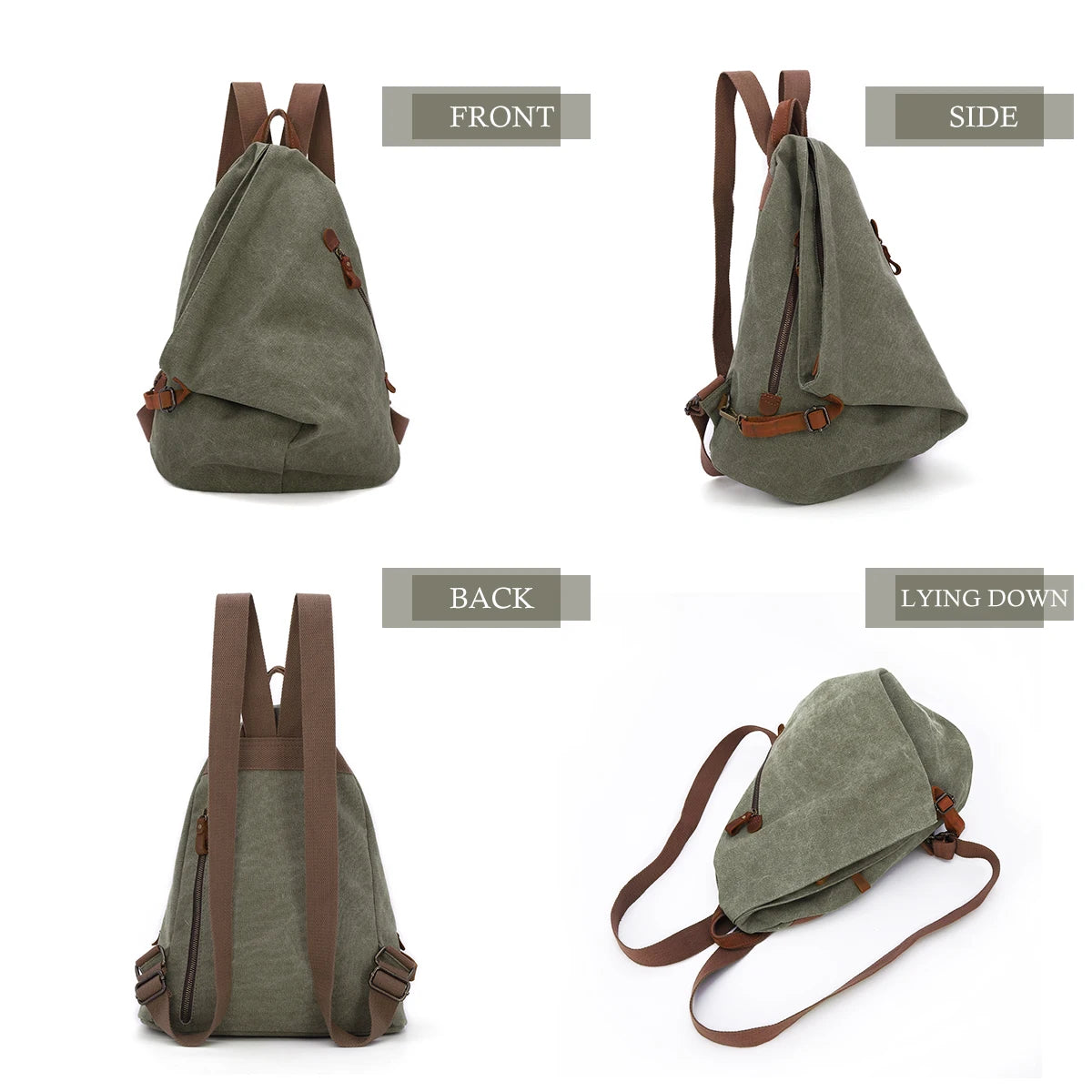 KL928 Canvas Vintage Backpack – Large Casual Daypack Outdoor Travel Rucksack Hiking Backpacks for Men Women