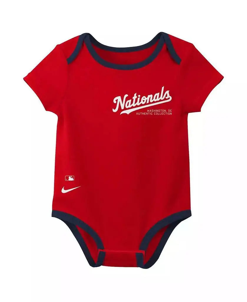 Nike | Baby Boys and Girls Washington Nationals Authentic Collection Three-Pack Bodysuit Set