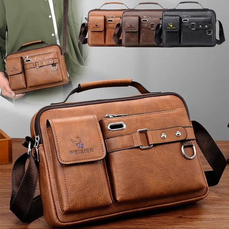 New Men Shoulder Bag for 10.4" Ipad PU Leather Business Handbags Men Messenger Bags Fashion Man Crossbody Bag