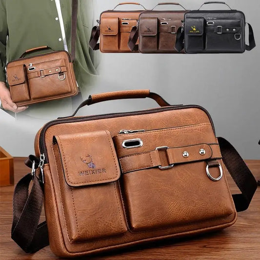 New Men Shoulder Bag for 10.4" Ipad PU Leather Business Handbags Men Messenger Bags Fashion Man Crossbody Bag