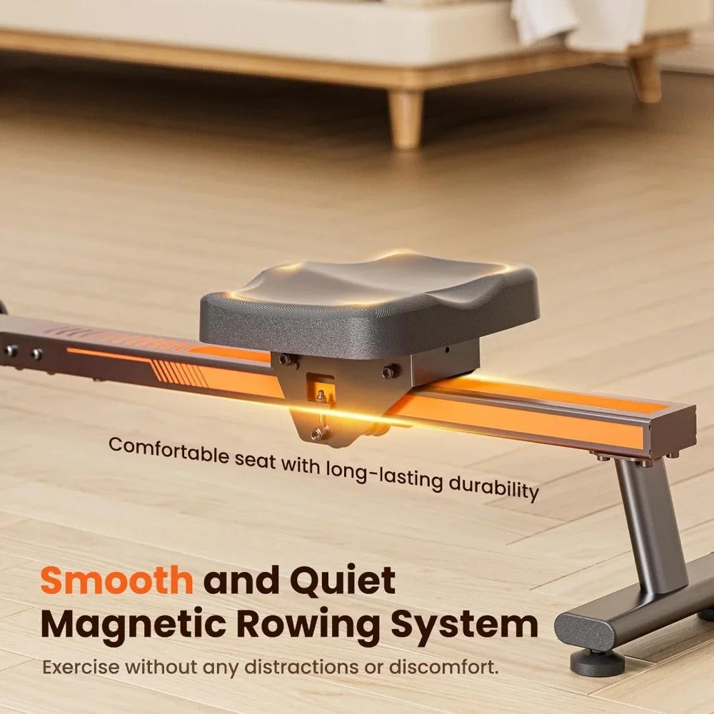 Max 350 LB Weight Capacity Rowing Machine for Exercises LCD Monitor and Comfortable Seat Cushion Home Gym Fitness Equipment Diet
