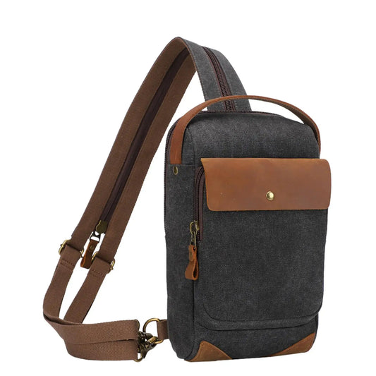 KL928 Canvas Sling Bag Crossbody Backpack Sling Backpack Shoulder Bag Casual Daypacks for Men Women