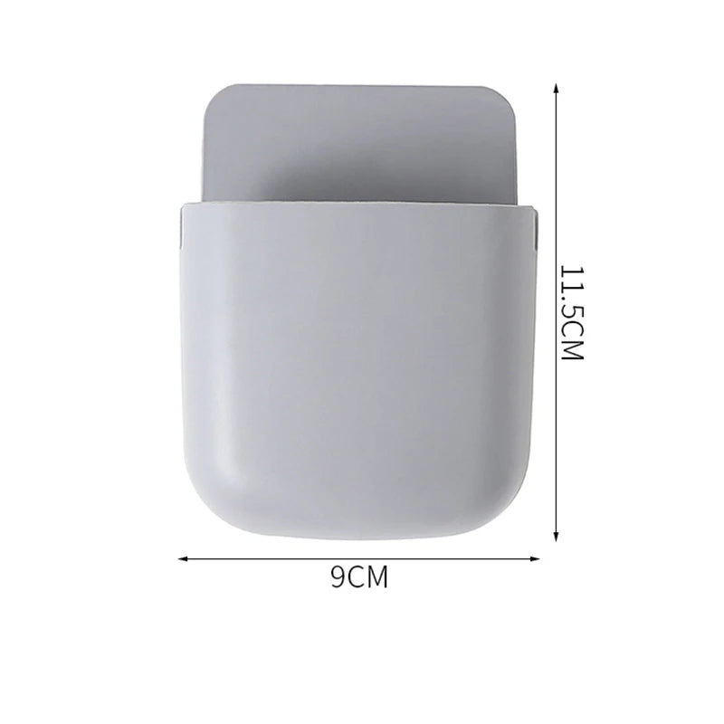 Wall Mounted Storage Box Household Living Room Remote Control Mobile Phone Plug Holder Bedside Storage Holder Organizer