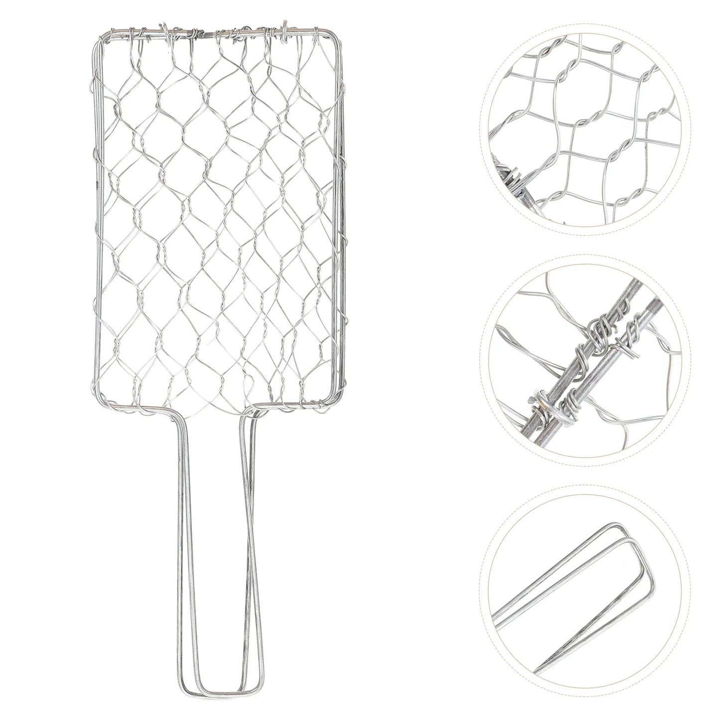 Iron Barbecue Rack BBQ Tongs Grill Basket Household Grilled Wrought Kitchen Net Heat Resistant Outdoor Camping Picnic Steak Fish