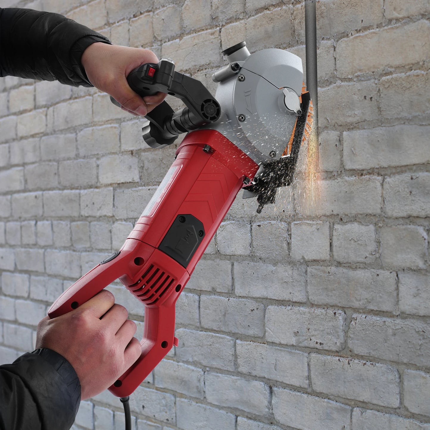 Electric Wall Groove Cutting Machine Grooving Chaser, for Brick Concrete Slotting Groover Cutter With 5Pcs 5.2 inch Saw Blades