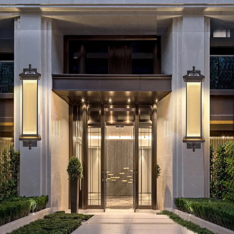 American European Style Hotel Villa Big Outdoor Wall Lamp Modern Waterproof Long LED Wall Sconce For Garden Gate Porch