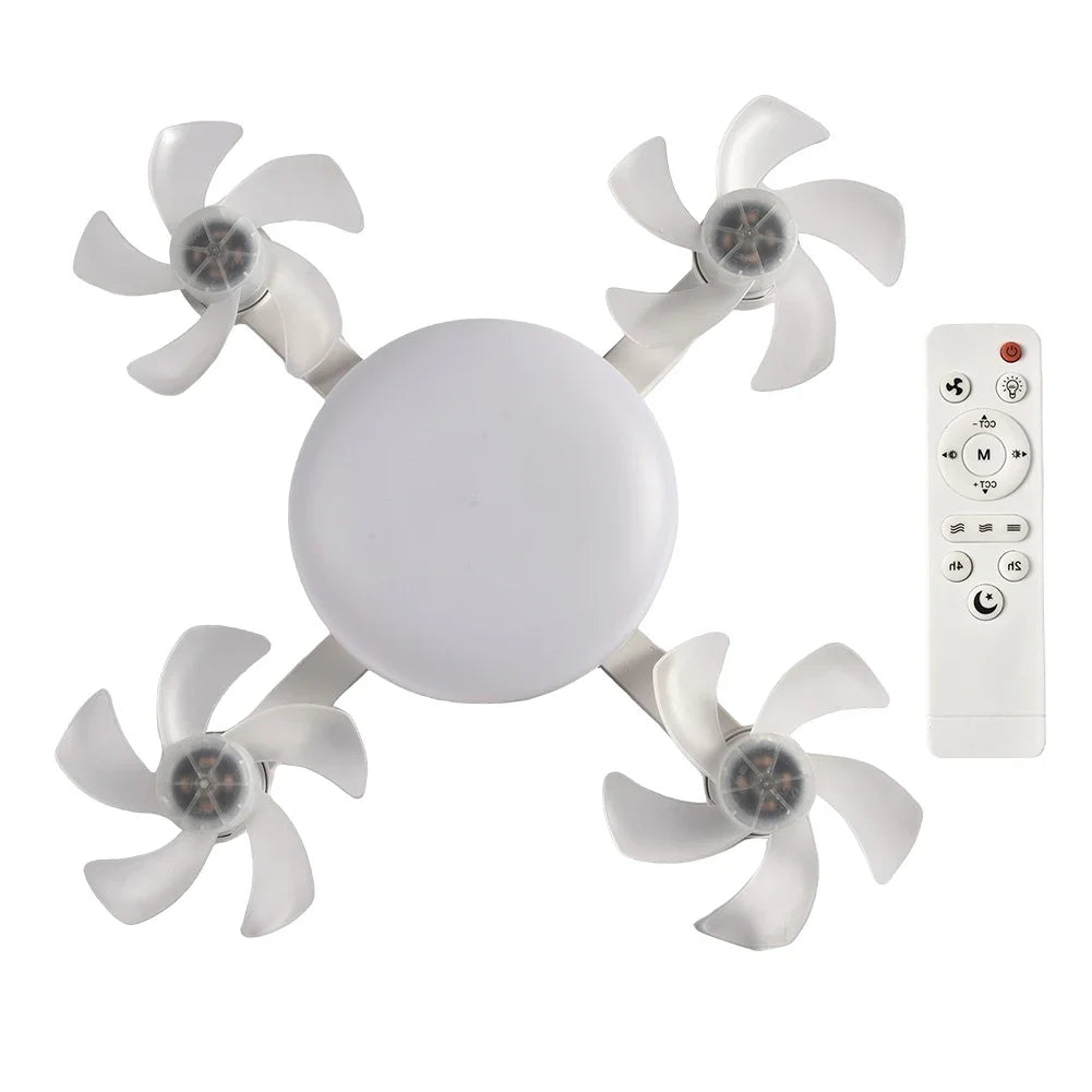 Intelligent ceiling light electric fan light Kitchen high wind power Silent Easy to clean Screw Fan Light Restaurant Fan Eye