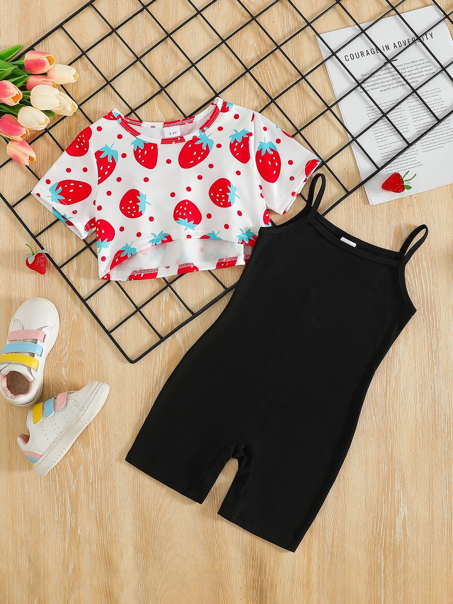 Adorable Toddler Girls Watermelon Print Sleeveless Dress and Matching Sun Hat Set for Summer Fun - 2 Piece Outfit for Little