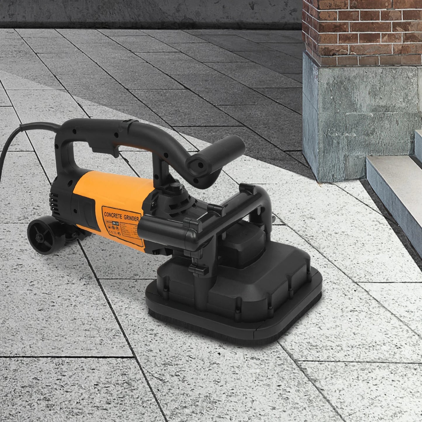 3800W Concrete Grinder Cement 4-Head Concrete Grinder Polishing Machine 6 Gears Speed for Grinding Concrete Cement Marble Granit