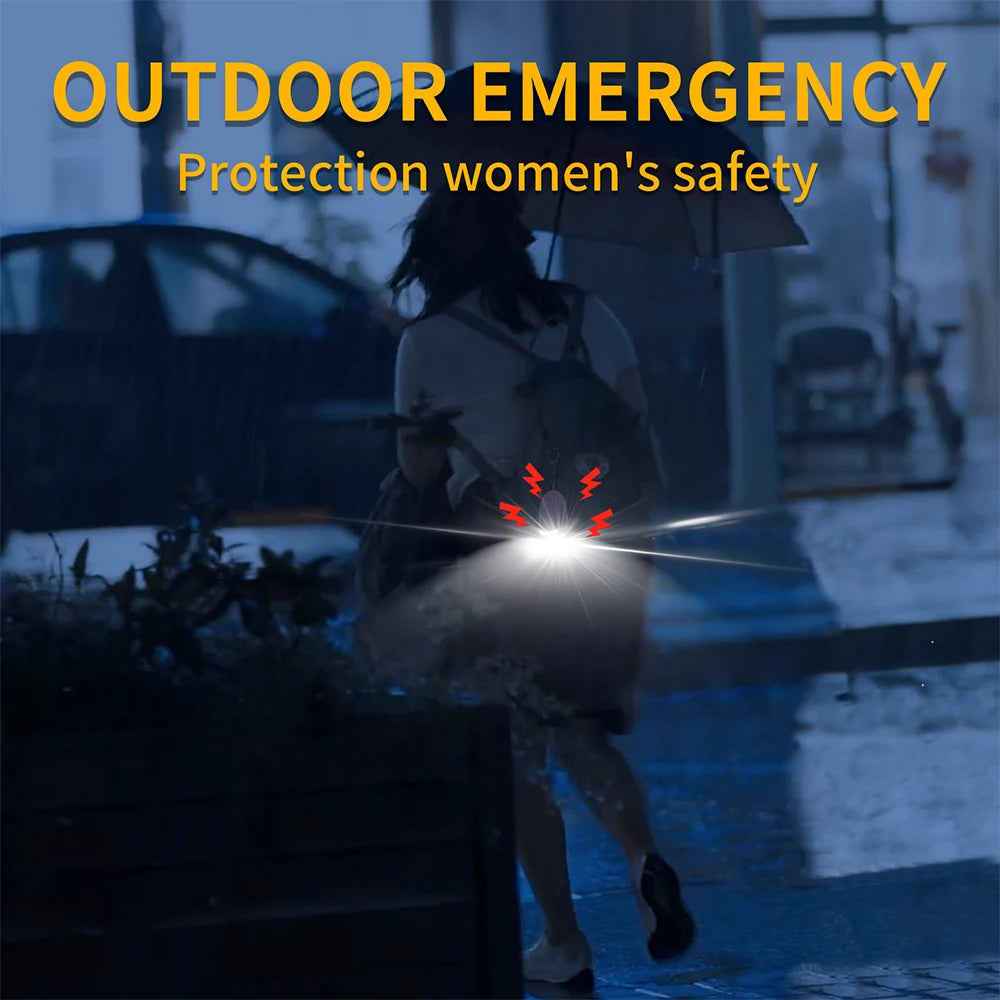 Personal Alarm Keychain Rechargeable With Light For Women Self Defense Anti-wolf Artifact Outdoor Portable Keychain Alarms