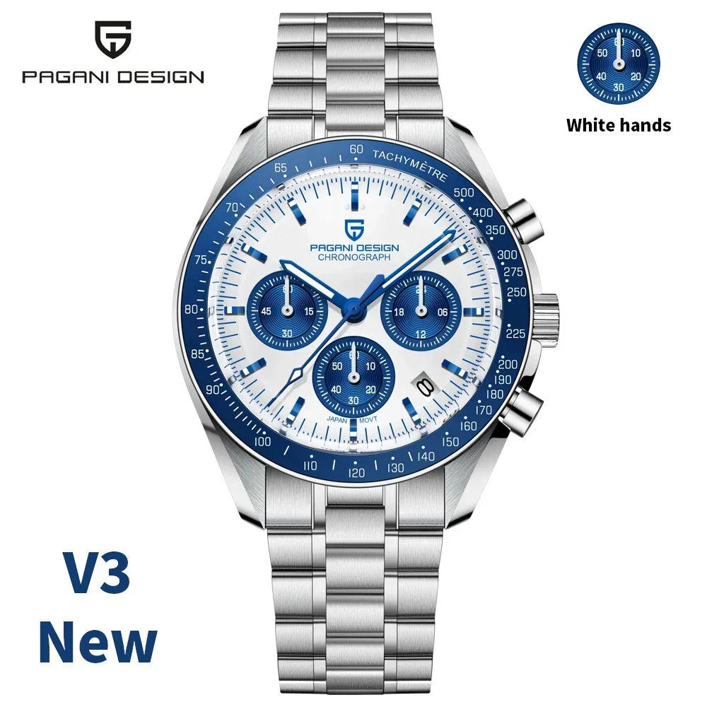 PAGANI DESIGN 2025 New Men's Watches Top Luxury Quartz Watch For Men Auto Date Speed Chronograph AR Sapphire Mirror Wrist watch
