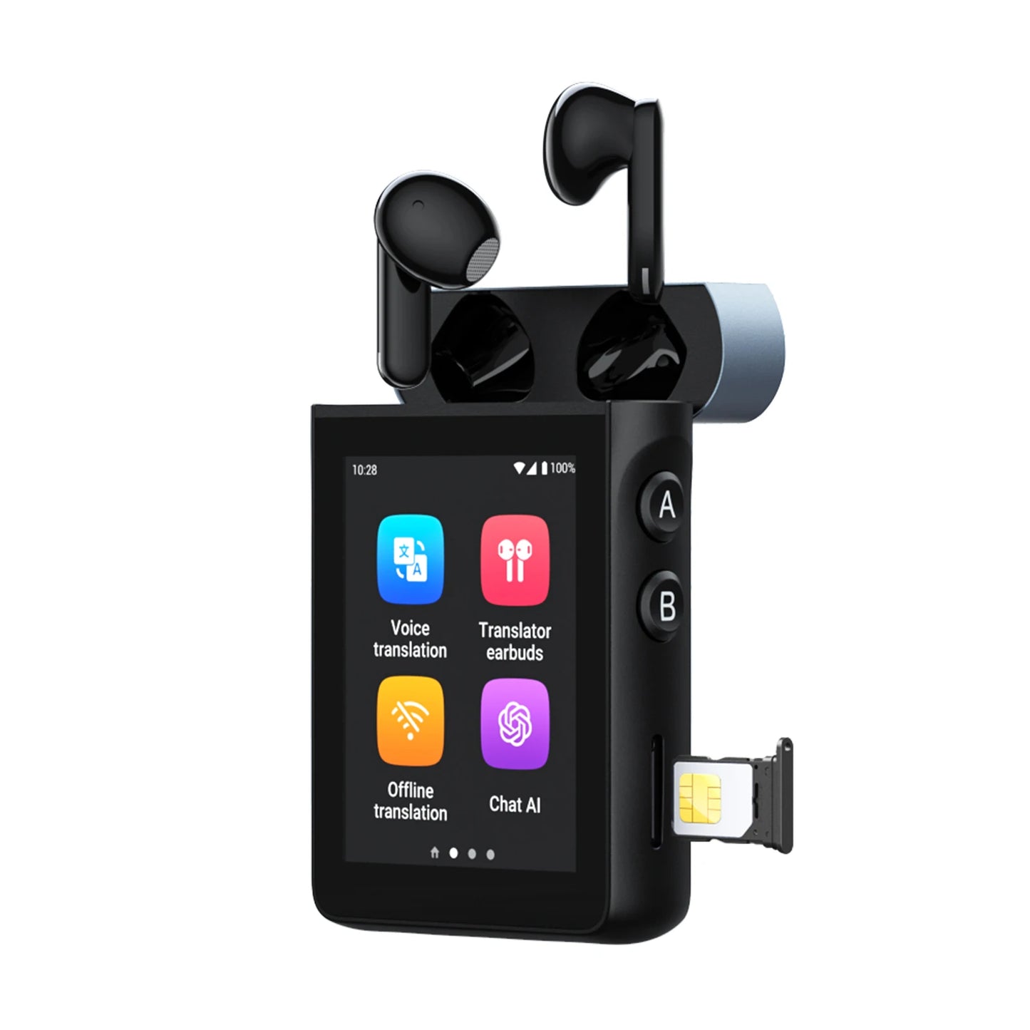 Wooask A9 AI Translator Earbuds, 4G+WiFi ,Real-Time Translation Device with 144 Languages, No App Needed for Travel & Business