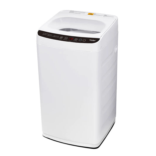 Comfee 0.9 cu.ft Portable Washing Machine, 5 Wash Cycles, LED Display, Compact Full-Automatic Washer with Wheels