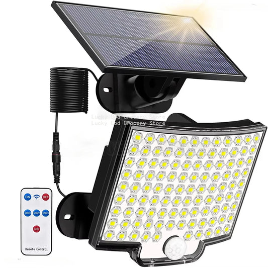 106 LED Solar Light Outdoor IP65 Waterproof Solar Street Lamp Garden Wall Lamp Super Bright Motion Sensor Light 3 Working Modes